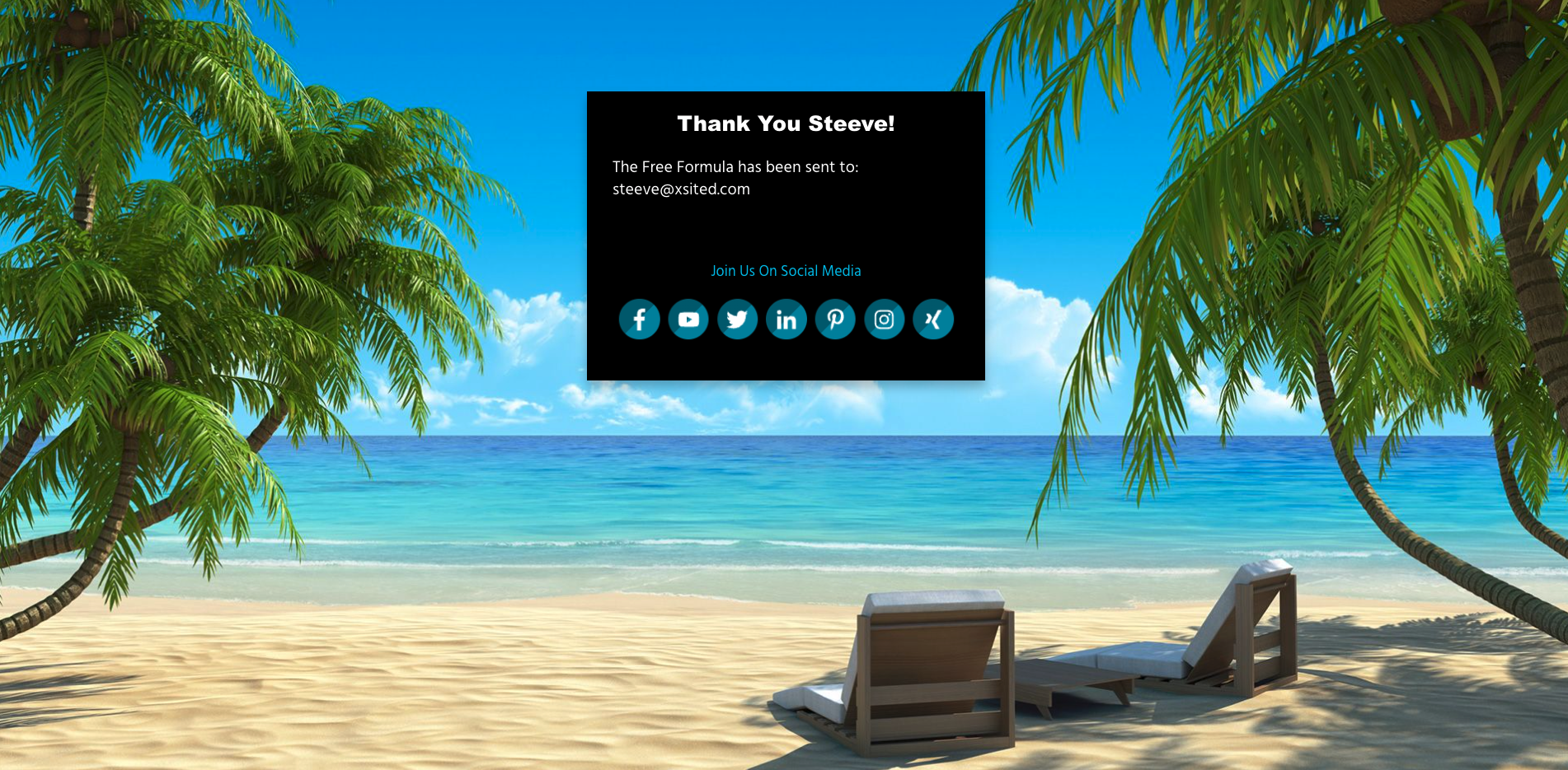 Beach Design Thank You Page Without Video